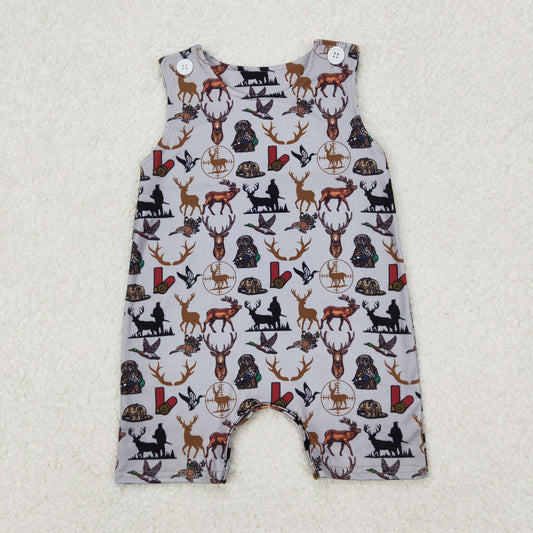 RTS NO MOQ ETA 5/7days arrived SR2539 Elk puppy hunting gray sleeveless jumpsuit
