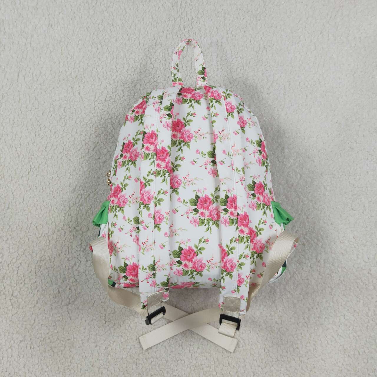 NEW RTS NO MOQ Bag BA0218 Baby Girls Cute Pink Floral Checkered Print Zip Backpack School Back Bag