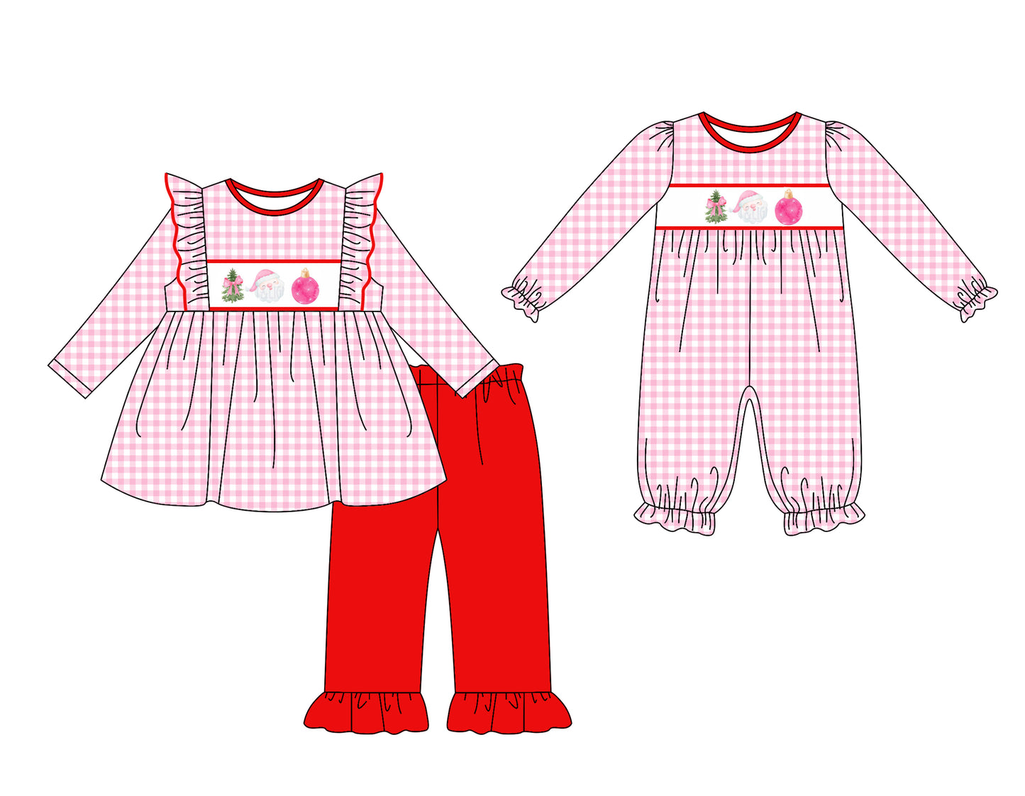 25.7.18 custom each style moq 5eta 4-6week Sibling Sister Christmas baby girl long sleeve pants sets and rompers match family design