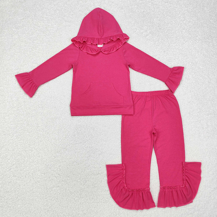 RTS NO MOQ Baby Girls Clothes Lace Hooded long-sleeved pants set