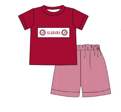 Deadline August 29custom no moq eta 6-7weeks Boys short sleeve shorts suit