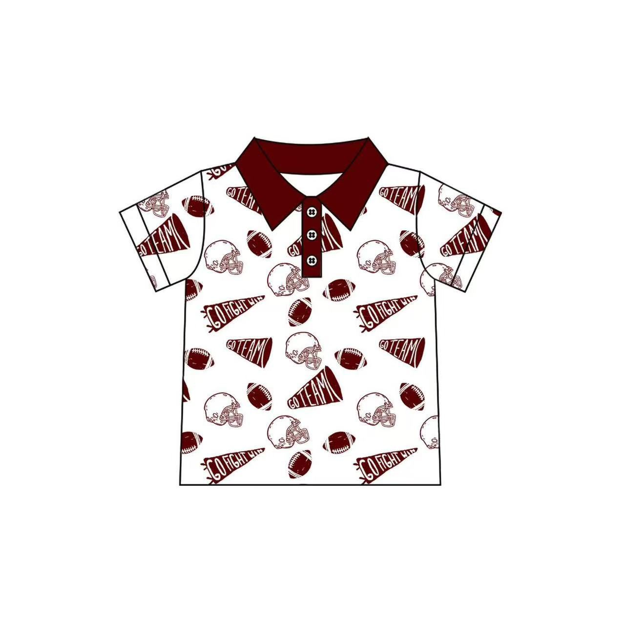 Custom moq 5 each style eta 6-7weeks baby girl clothes team brick red short sleeve top-25.8.4