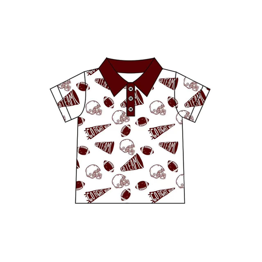 Custom moq 5 each style eta 6-7weeks baby girl clothes team brick red short sleeve top-25.8.4