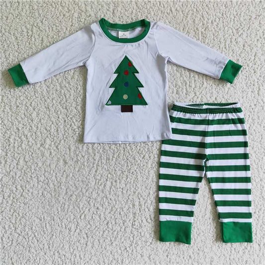 RTS NO MOQ（In Stock ) 6 A28-15 Embroidered Chistmas long sleeve pants set