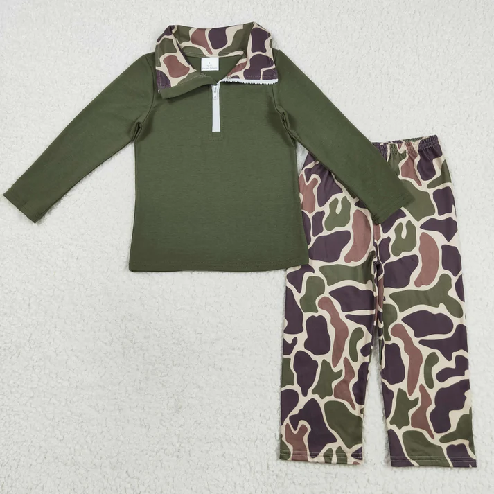 RTS NO MOQ Sibling baby girl boys clothes duck floral long sleeve pants Sets