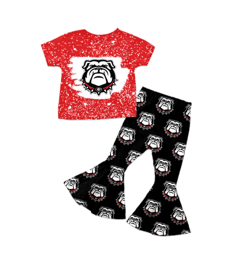 custom moq 3 eta 6-7weeks baby girl clothes Team short-sleeved trousers sets