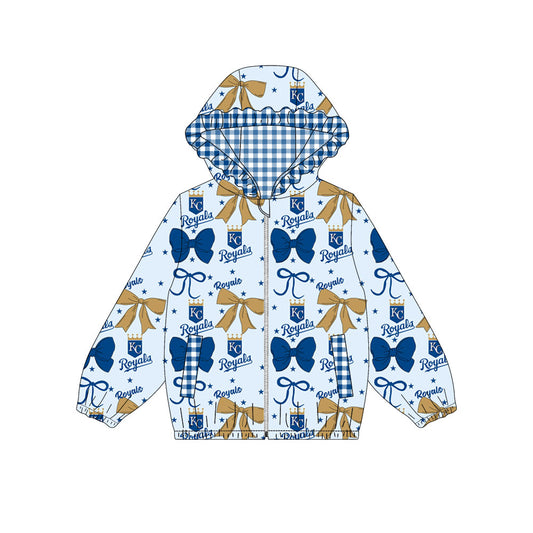 1003-Custom moq 8 mix size milk silk summer team baby girls clothes bow blue hooded long sleeve top-25.10.9