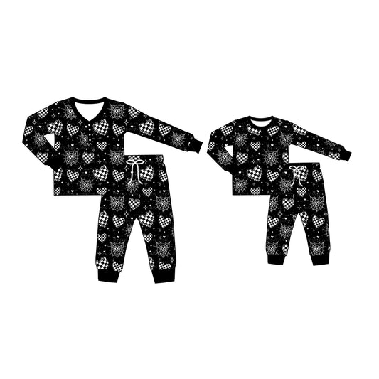 25.5.13 custom each style moq 5eta 4-6week Sibling Sister love long sleeve pants sets and adult sets match design