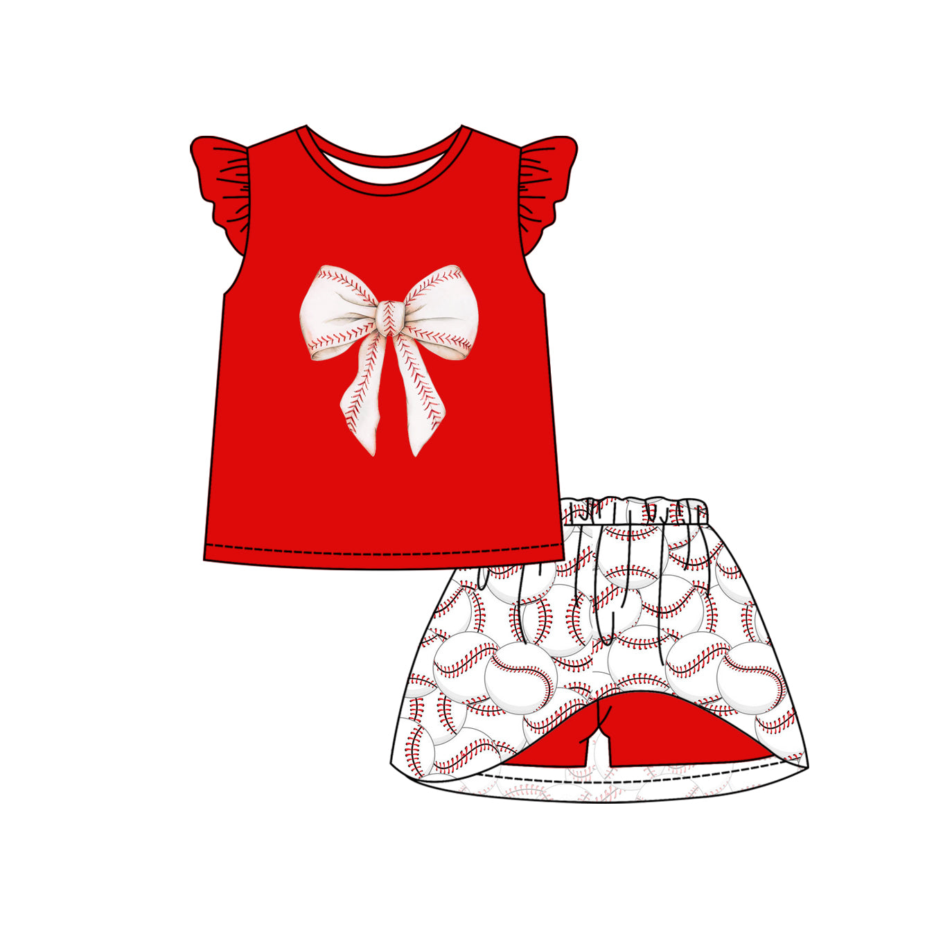 12.10 custom each style moq 5eta 4-6week Sibling Sister bow rugby and baseball baby girls short sleeve shorts fish sets 1 and easter sets 2 and sets 3 match design