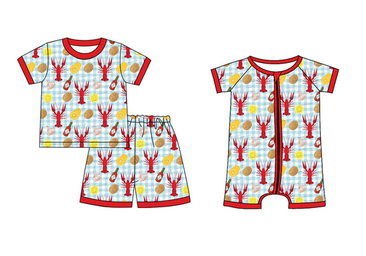 12.2 custom each style moq 5eta 4-6week Sibling Sister lobster baby girl short sleeve shorts sets and rompers match design
