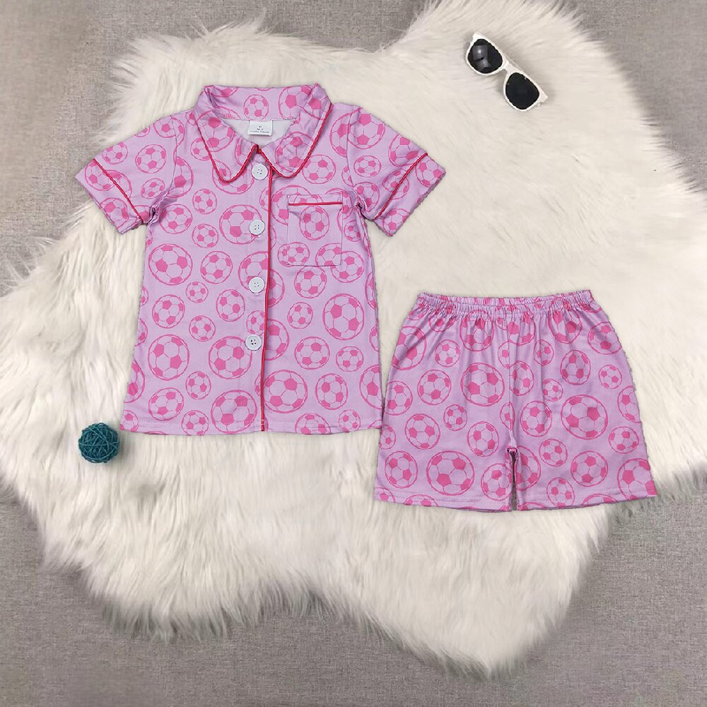 RTS NO MOQ Baby girl clothes Short Sleeve shorts pajamas Suit