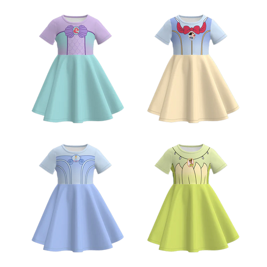 Custom moq 5 each style eta 6-7weeks milk silk baby girls summer short sleeves dresses-25.7.14