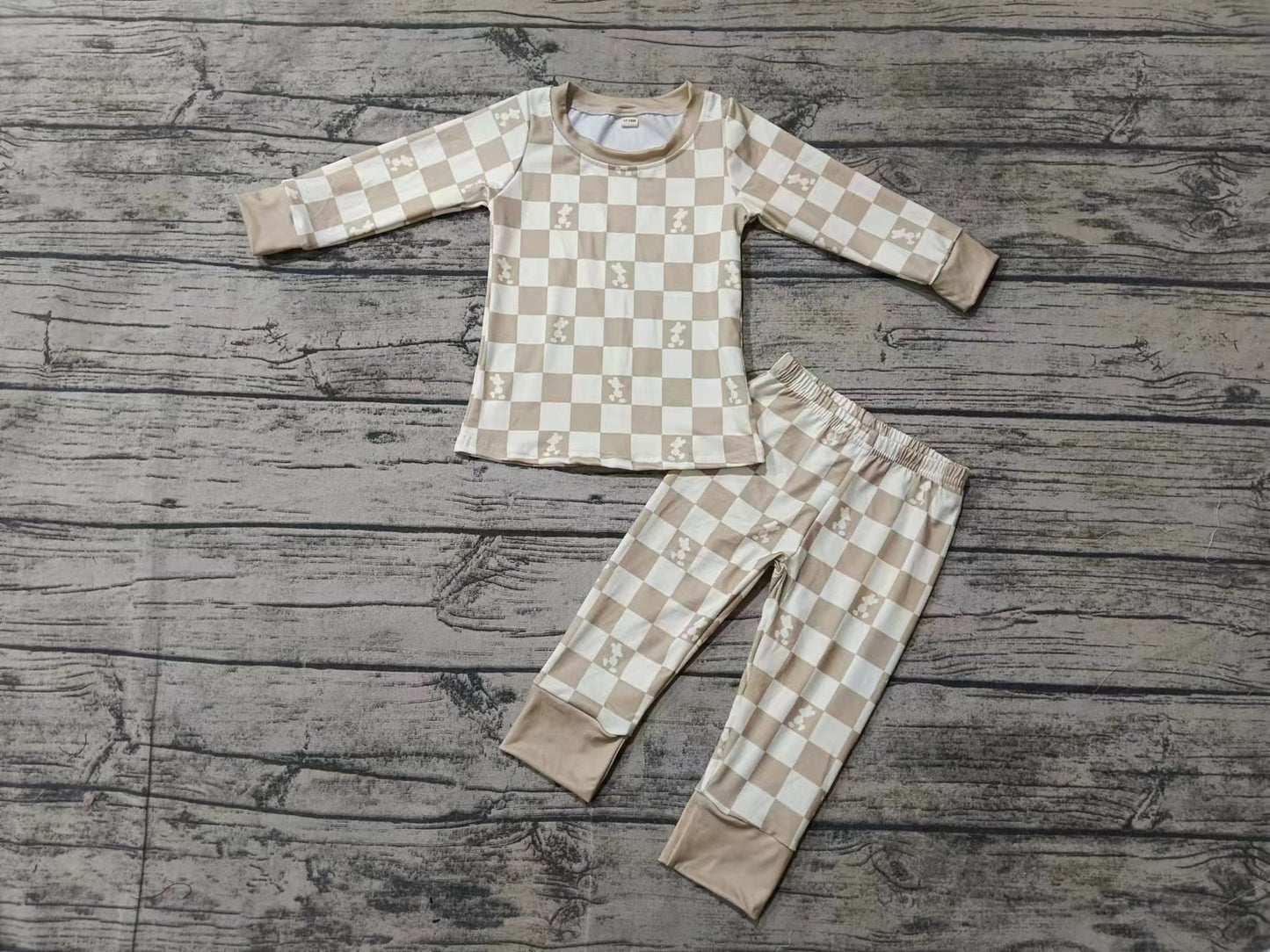 Custom moq 3 eta 6-7weeks Beige plaid long-sleeved suit