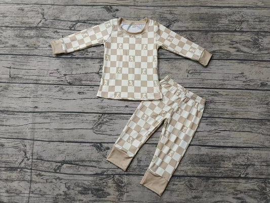 Custom moq 3 eta 6-7weeks Beige plaid long-sleeved suit