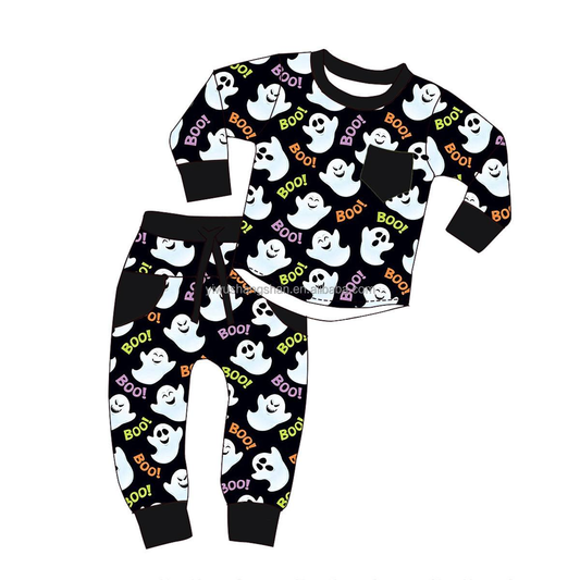 Custom moq 5 mix size milk silk summer teams baby boy clothes halloween long sleeve pants sets-25.8.7
