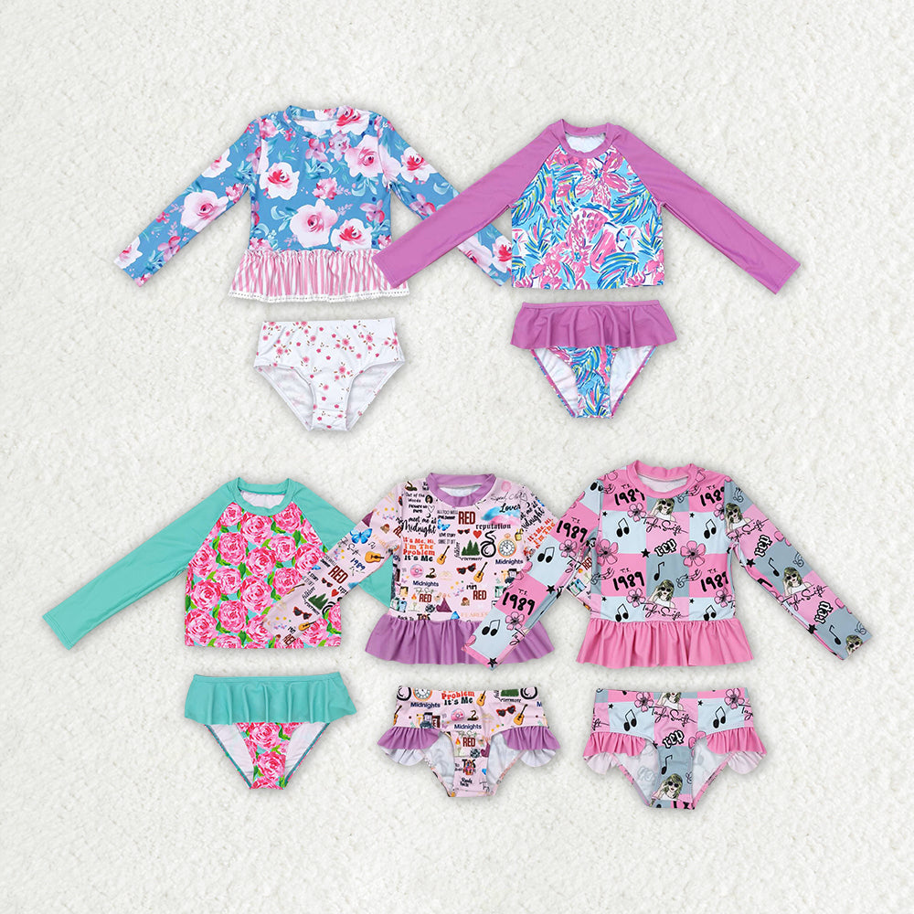 RTS NO MOQ baby girl clothes Short Skirt Set & Swimsuit