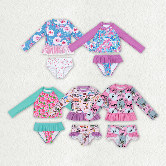 RTS NO MOQ baby girl clothes Short Skirt Set & Swimsuit