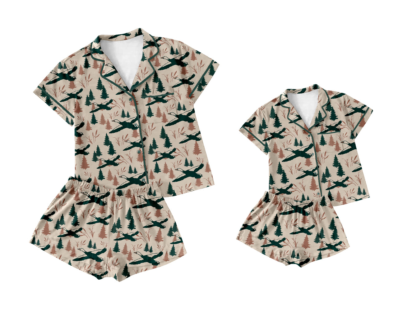 3.6 custom each style moq 5eta 4-6week Sibling Sister short sleeve shorts sets and adult sets match design