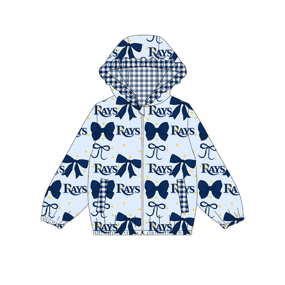 1003-Custom moq 8 mix size milk silk summer team baby girls clothes bow blue hooded long sleeve top-25.10.9