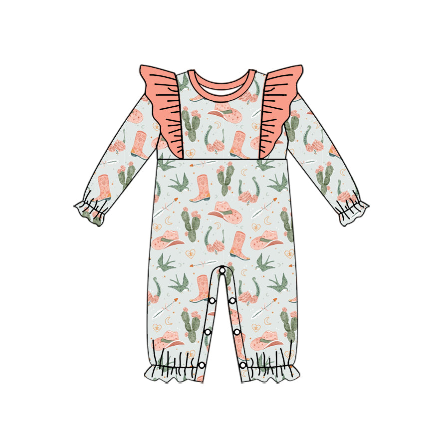 9.7 custom each style moq 5eta 4-6week Sibling Sister catcus boots hats baby girl sets and dress and rompers match family design
