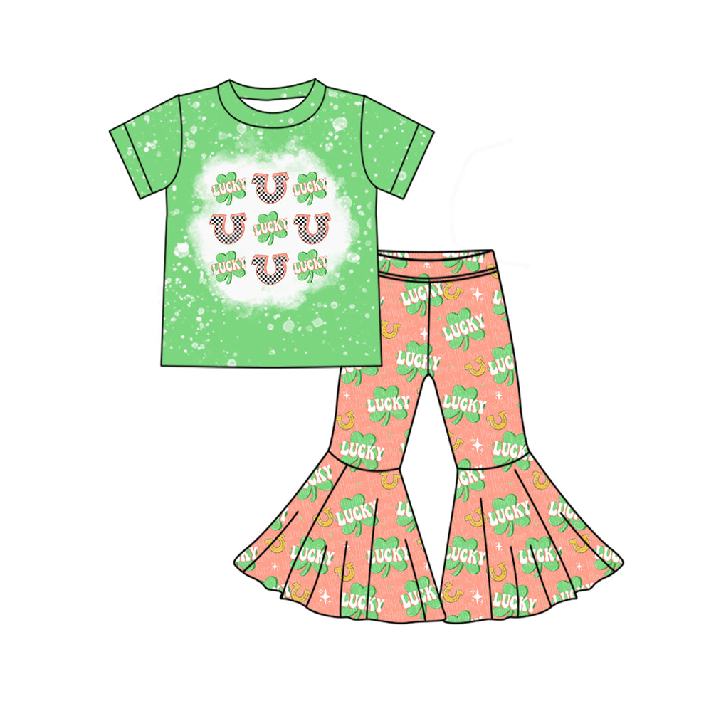 11.2 custom each style moq 5eta 4-6week Sibling Sister lucky baby girl sets and dress and rompers match family design