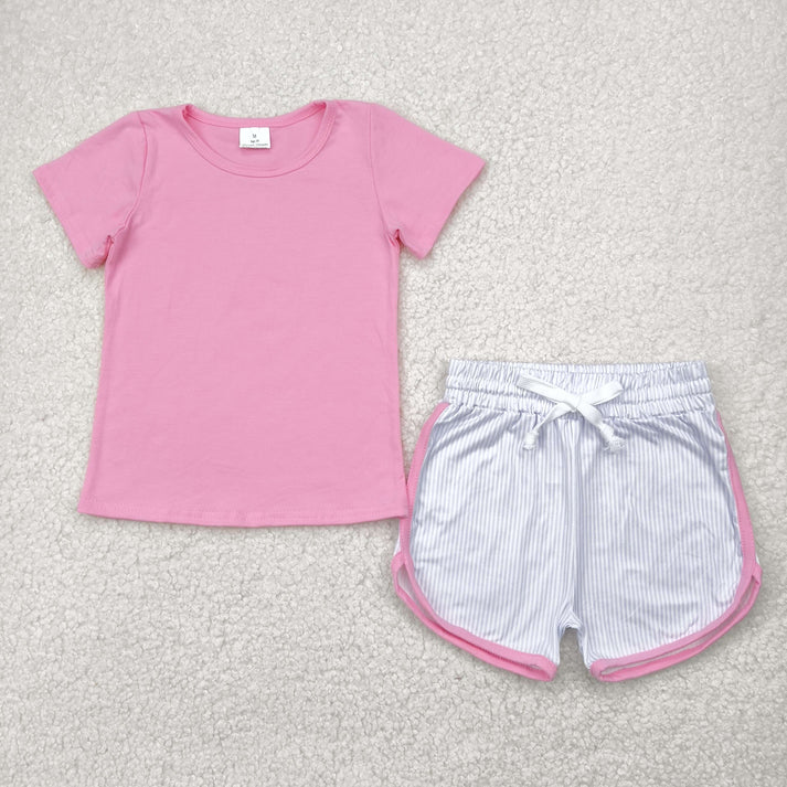 RTS NO MOQ baby girls Clothes short sleeve shorts Sets