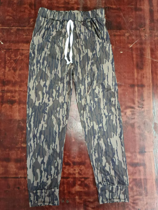 Custom moq 3 eta 6-7weeks Dark Grey Camouflage Drawstring Trousers
