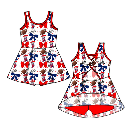 Custom moq 5 each style eta 6-7weeks baby girl clothes team SUMMER DRESS navy blue