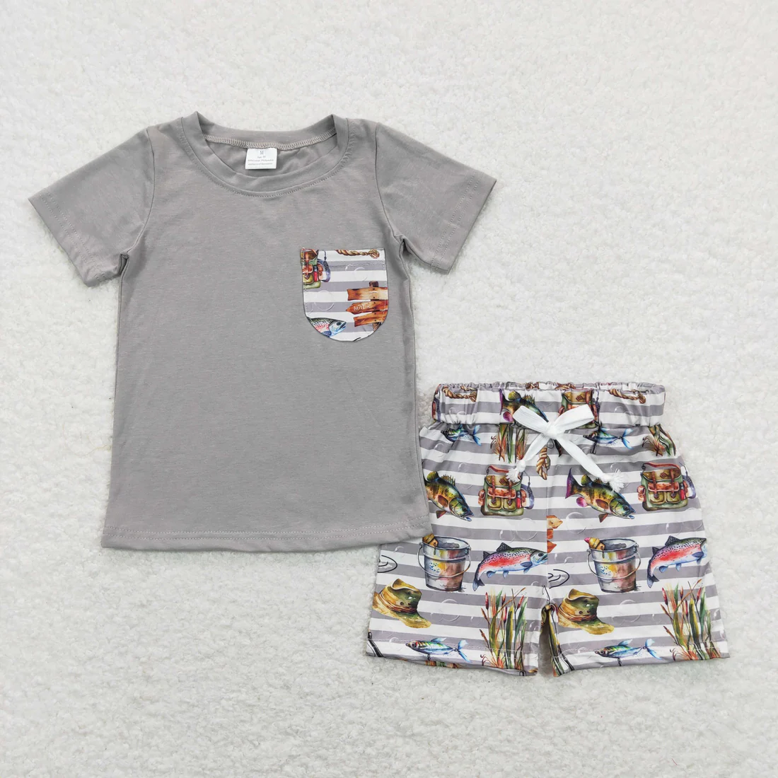 RTS NO MOQ Sibling Baby boy clothes camouflage Short Sleeve shorts Suits