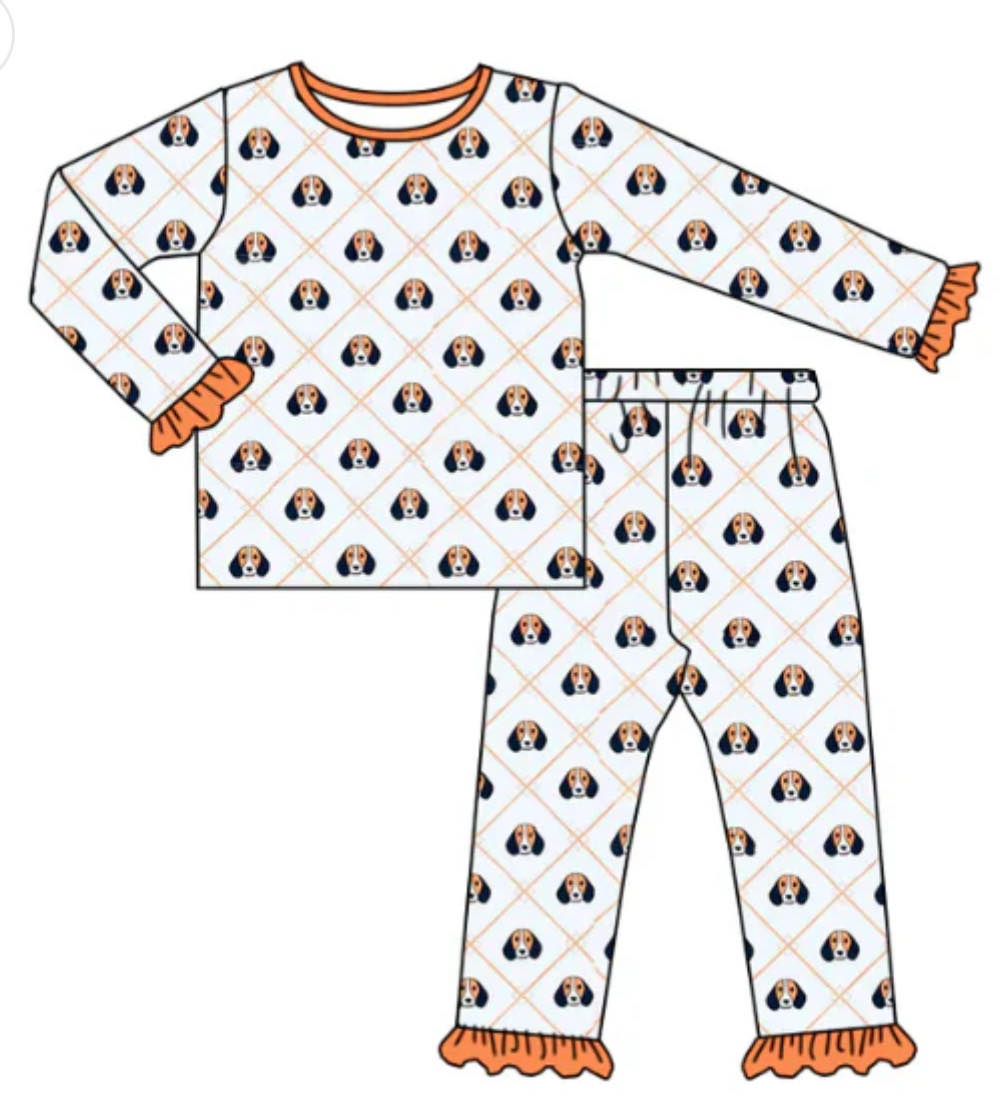 Deadline August 20 custom no moq  eta 6-7weeks Girls long sleeve long pants pajama set