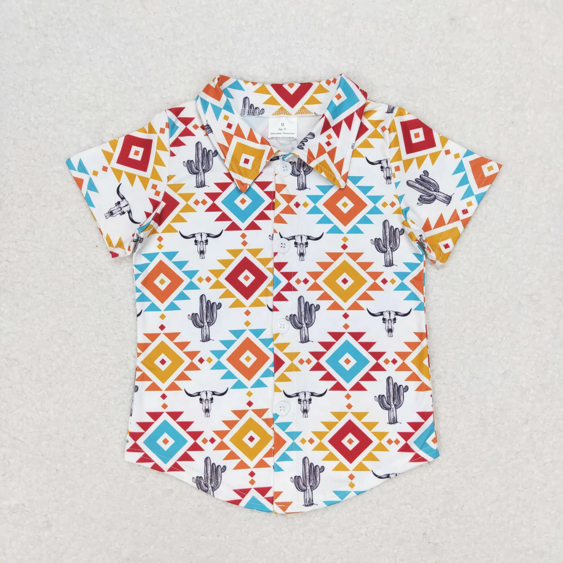 RTS NO MOQ Sibling baby boys clothes western riding horse catcus short-sleeved tops