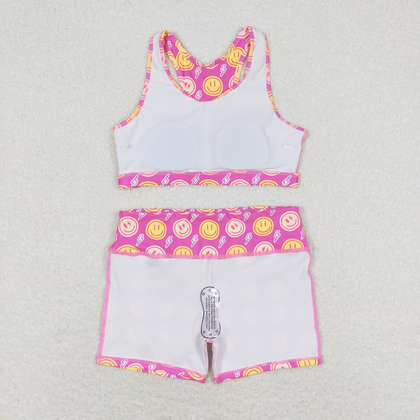 rts no moq GT0520+SS0217 Smiley lightning rose red sleeveless top Shorts sets