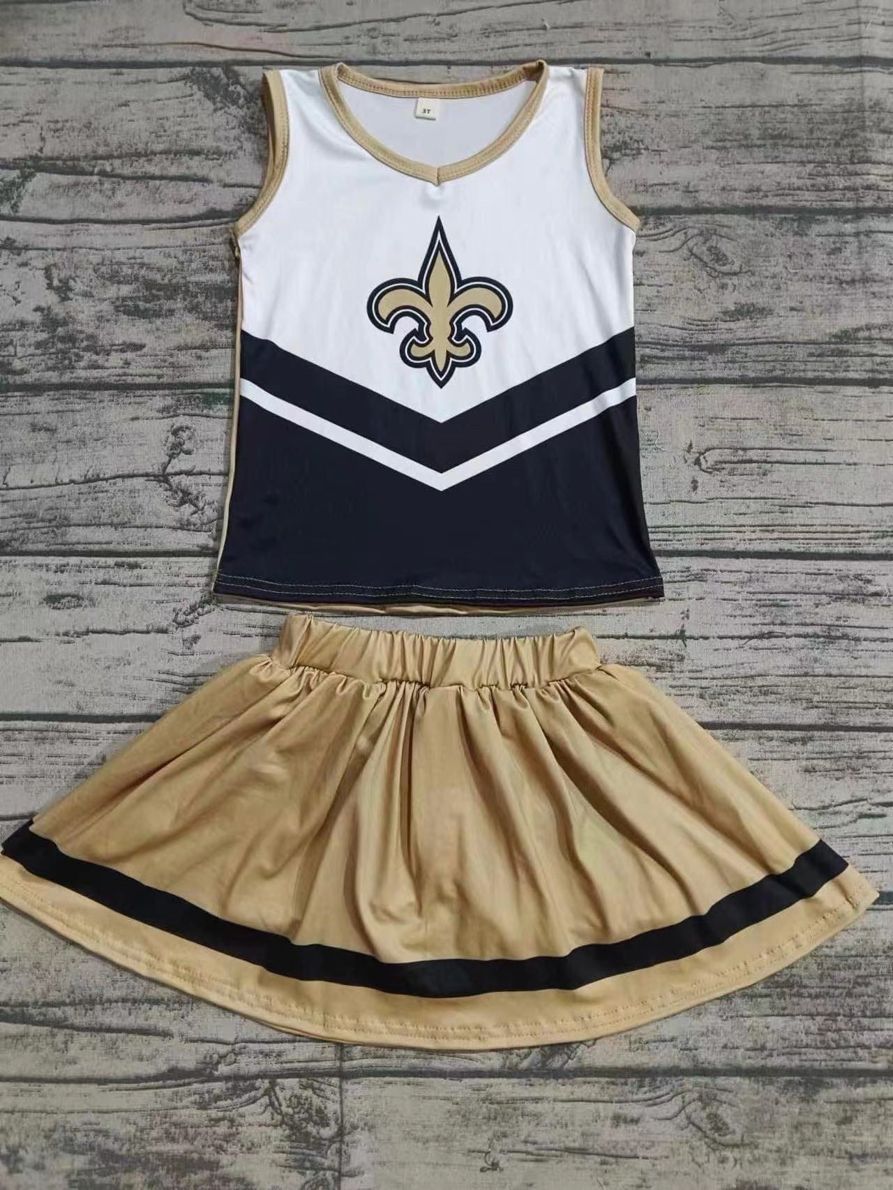custom moq 5 tat about 4-6 weeks baby girls clothes team gold summer outfits