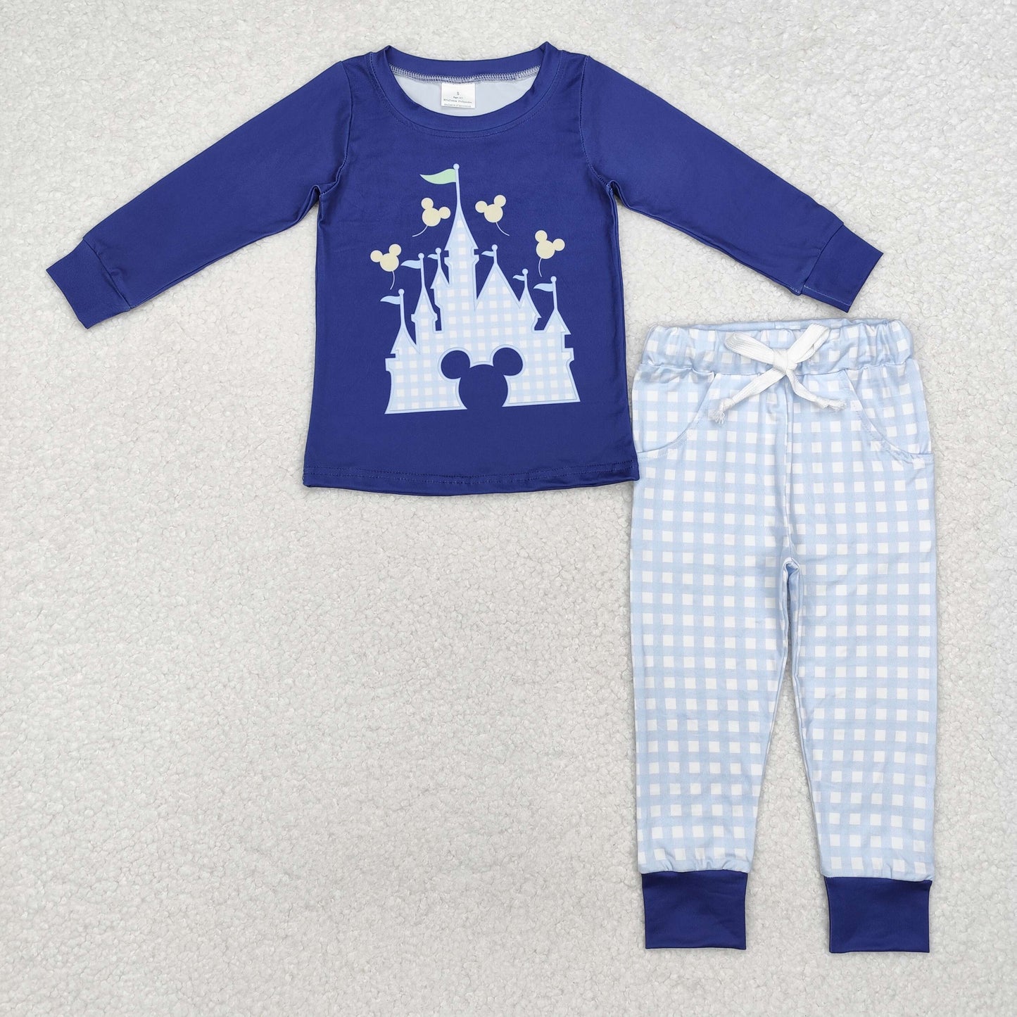Cute Clothes BLP0753 Baby Boys Blue Top Pants Pajamas Clothes Sets