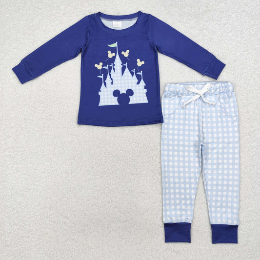 Cute Clothes BLP0753 Baby Boys Blue Top Pants Pajamas Clothes Sets
