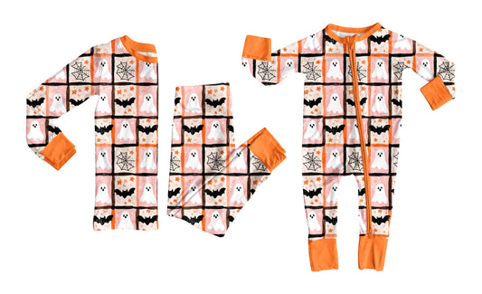 25.8.6 custom each style moq 5eta 4-6week Sibling Sister ghost bat baby boy long sleeve pants sets and rompers match family design