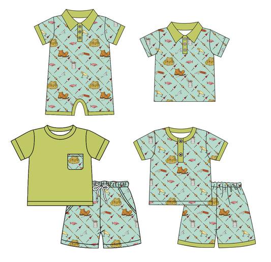 4.4 custom each style moq 5eta 4-6week Sibling Sister baby boy sets 1 and sets 2 and boy rompers and top match family design