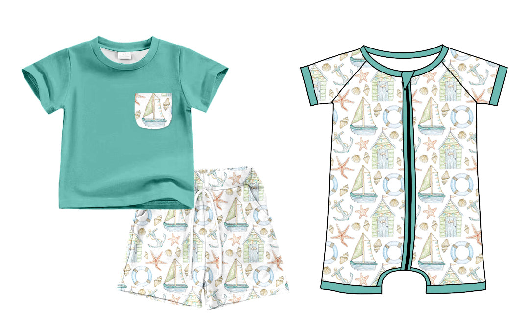 11.13 custom each style moq 5eta 4-6week Sibling Sister boat baby girl short sleeve shorts sets and rompers match design