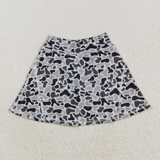 RTS NO MOQ（In Stock ) GLK0127 Duck Puppy Brown and Green Camouflage Yoga Skirt