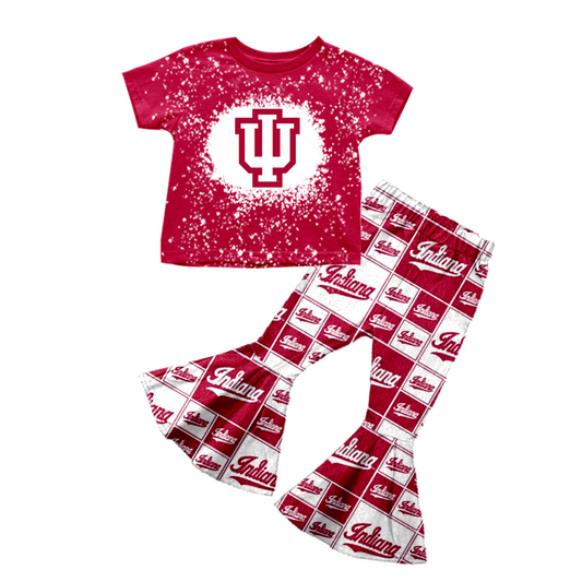 Custom summer teams baby girl clothes team red short sleeve pants sets-25.8.2