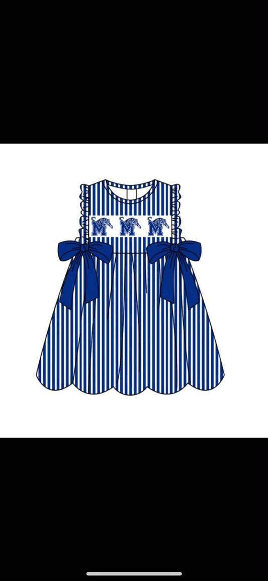 Custom moq 5 mix size milk silk summer blue stripe sport  teams dress