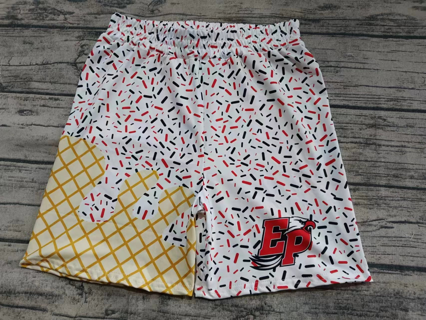 Custom moq 3 eta 6-7weeks kids clothes Gold white Beach Summer Shorts