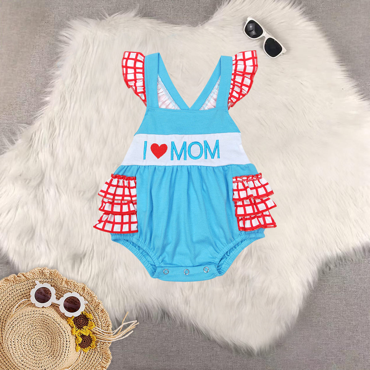 RTS Boys and girls Embroidered Short Sleeve dress rompers