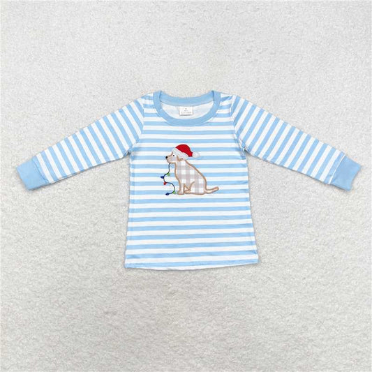 RTS NO MOQ（In Stock ) BT0791 Embroidered Christmas long-sleeved top