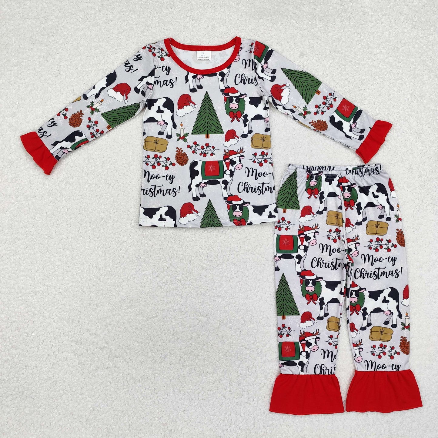 RTS NO MOQ Sibling Baby girls clothes Christmas long-sleeved trousers suit & rompers