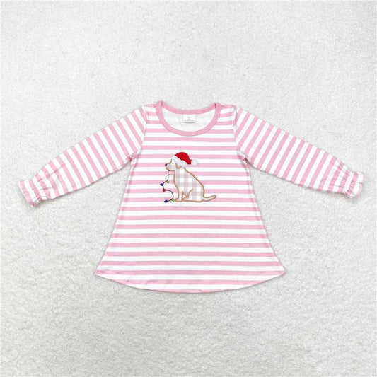 RTS NO MOQ（In Stock ) GT0659 Embroidered Christmas long-sleeved top