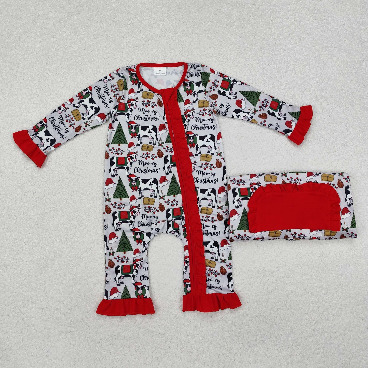 RTS NO MOQ Sibling Baby girls clothes Christmas long-sleeved trousers suit & rompers