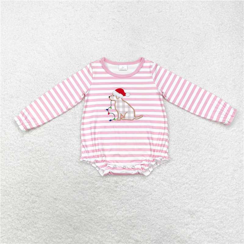 RTS NO MOQ（In Stock ) LR1306 Embroidered Christmas long-sleeved jumpsuit