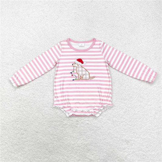 RTS NO MOQ（In Stock ) LR1306 Embroidered Christmas long-sleeved jumpsuit