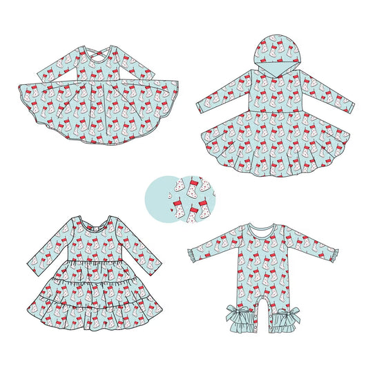 Custom moq 5 each style eta 6-7weeks baby girl clothes Christmas long sleeve dress 3 and romper-25.8.29